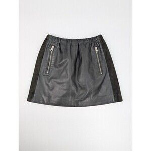 AllSaints Mini Leather Skirt Womens 2 Black Suko Cyber‎ Whimsigoth Edgy Rock